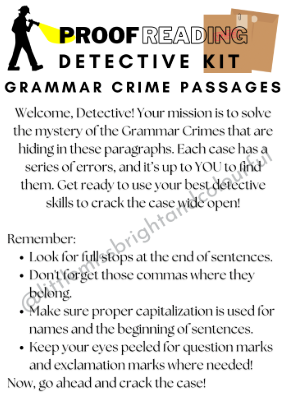 20 Proofreading Mystery Passages